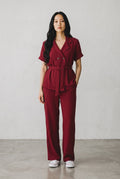 Ruby Elegance Belted Co-Ord Set