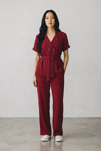 Ruby Elegance Belted Co-Ord Set
