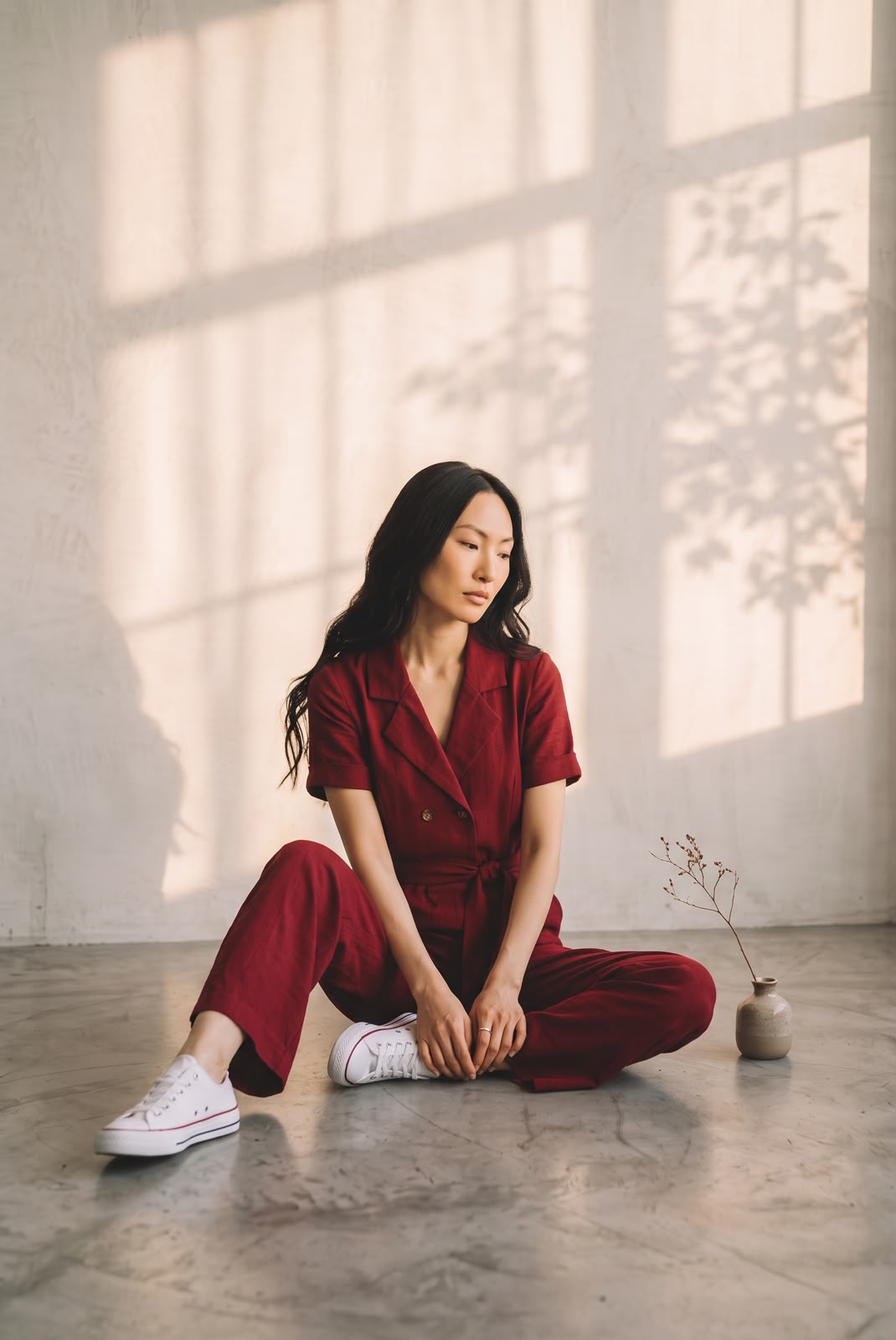 Ruby Elegance Belted Co-Ord Set