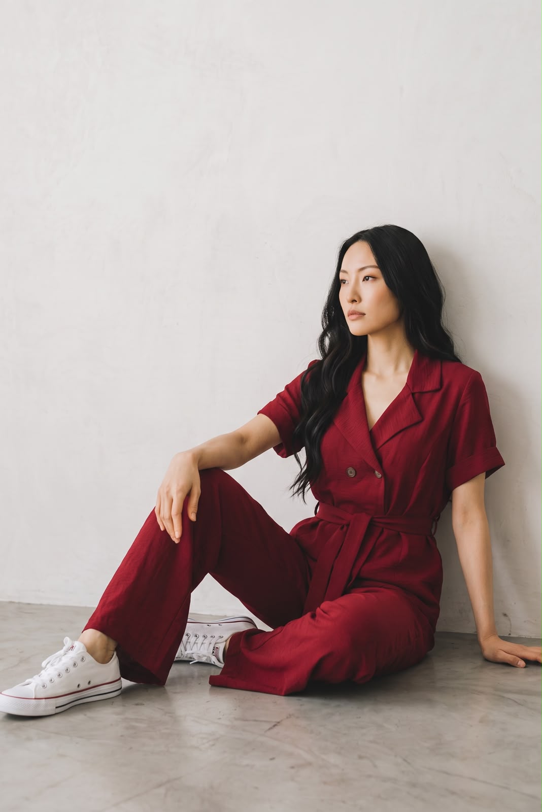 Ruby Elegance Belted Co-Ord Set