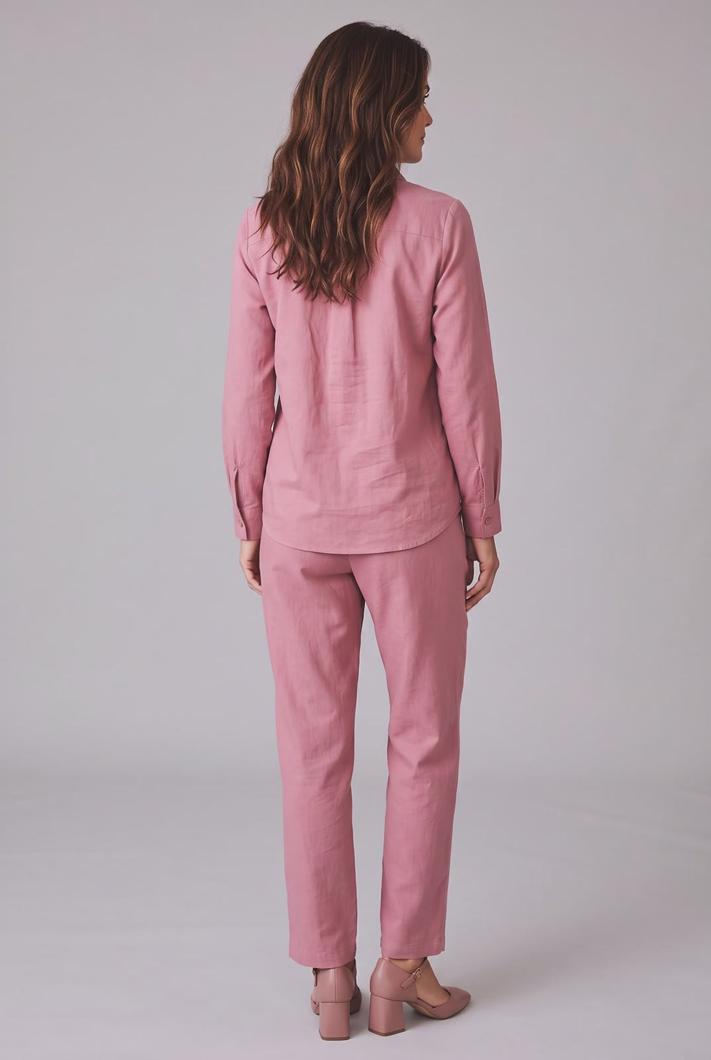 Pink Botanical Embroidered Shirt & Trouser Set
