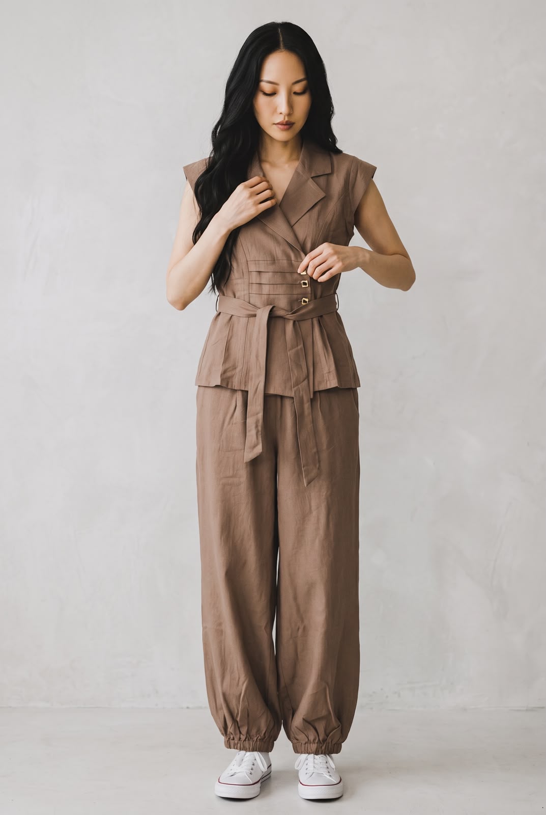 Mocha Grace Belted Co-Ord Set