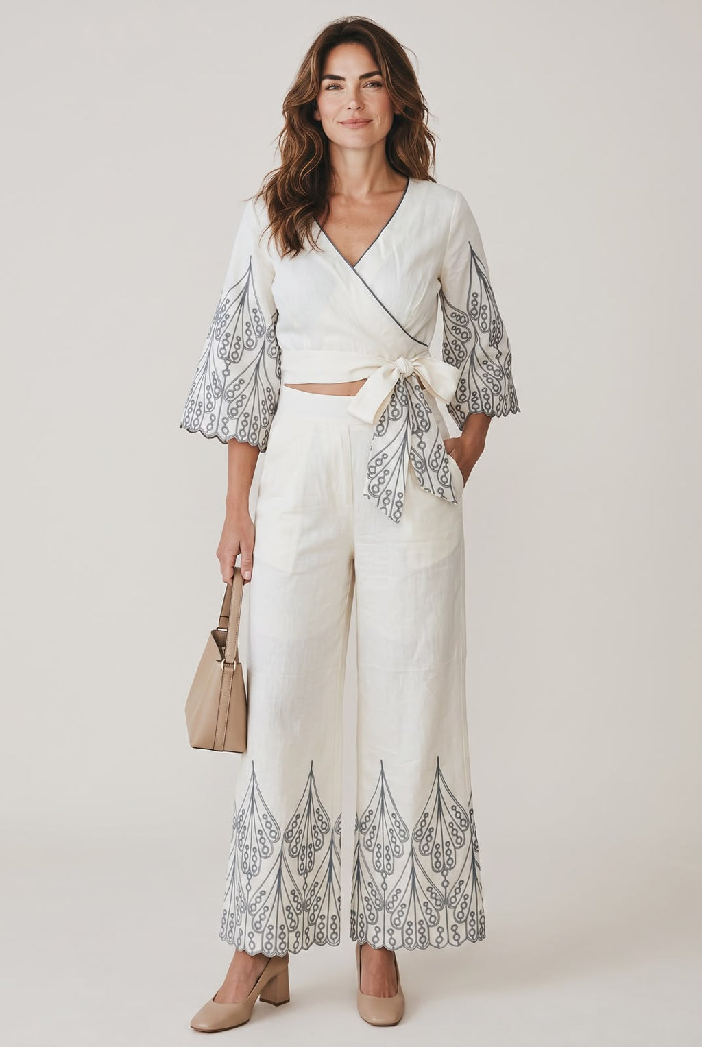 Pearl Grace Thread Embroidered Co-Ord Set