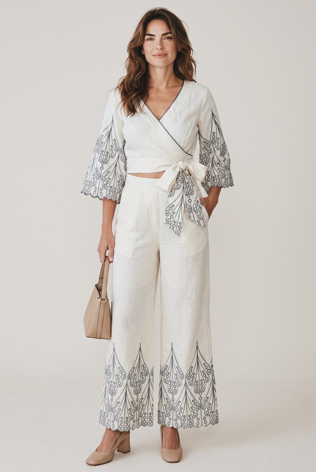Pearl Grace Thread Embroidered Co-Ord Set