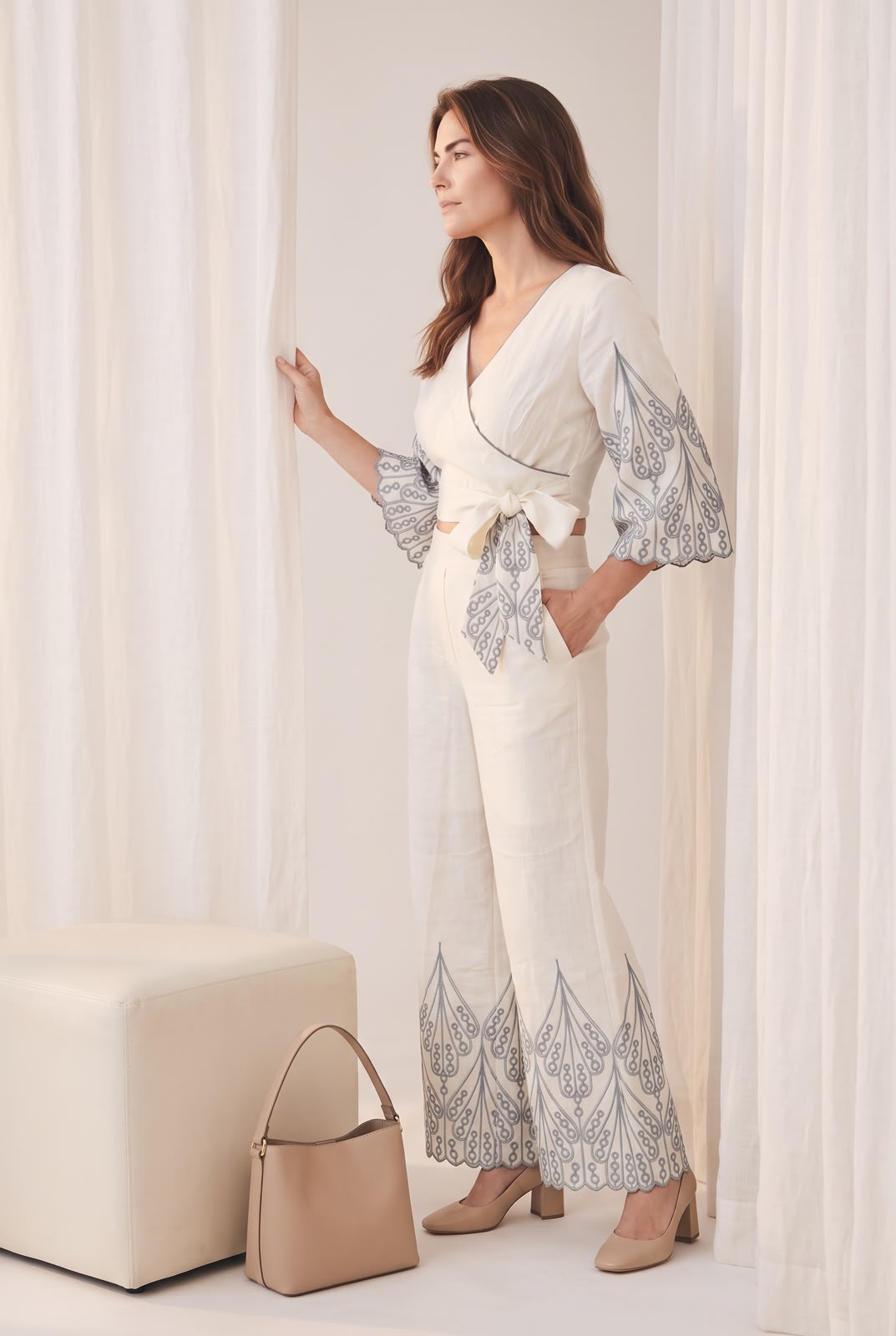 Pearl Grace Thread Embroidered Co-Ord Set