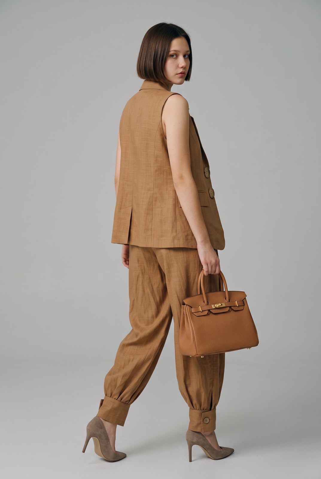 Camel Luxe Three-Piece Co-Ord Set