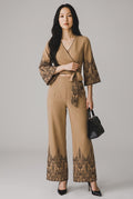 Khaki Grace Thread Embroidered Co-Ord Set