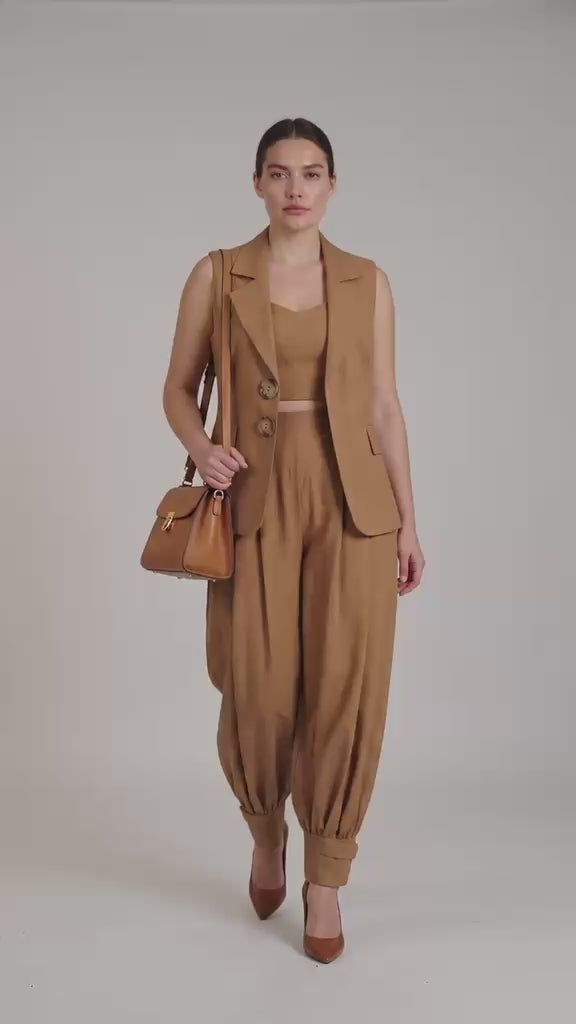 Camel Luxe Three-Piece Co-Ord Set