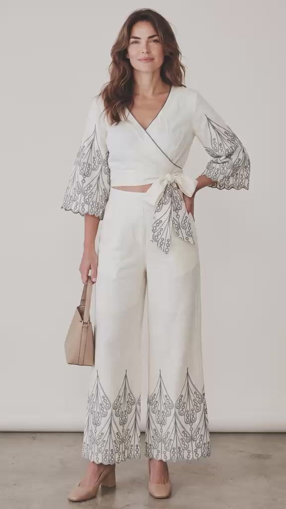 Pearl Grace Thread Embroidered Co-Ord Set