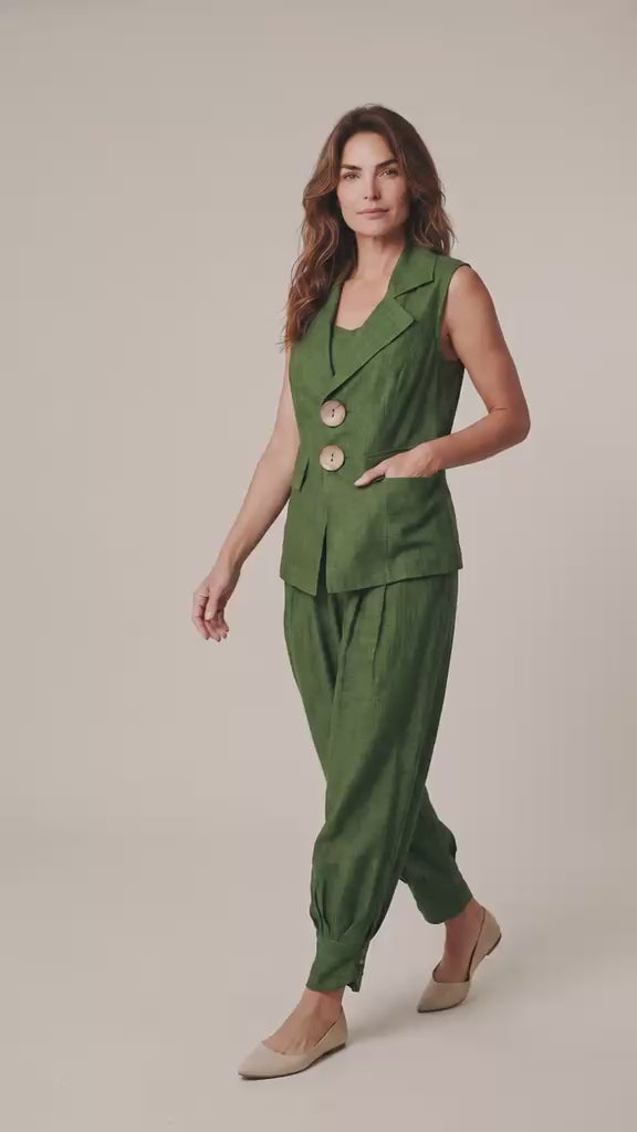 Olive Luxe Three-Piece Co-Ord Set