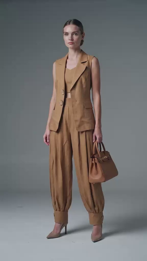 Camel Luxe Three-Piece Co-Ord Set